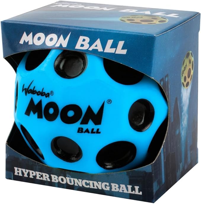 Waboba Moon Ball - Super High Bouncing Ball - Neon Coloured Indoor and Outdoor Ball Ages - Make Pop Sounds - Easy to Grip  Blue - (65 mm - Image 2